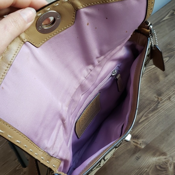brown signature coach handbag - Picture 3 of 4